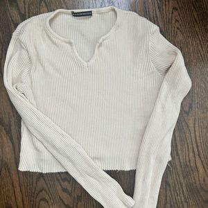 Brandy Melville Crème ribbed knit